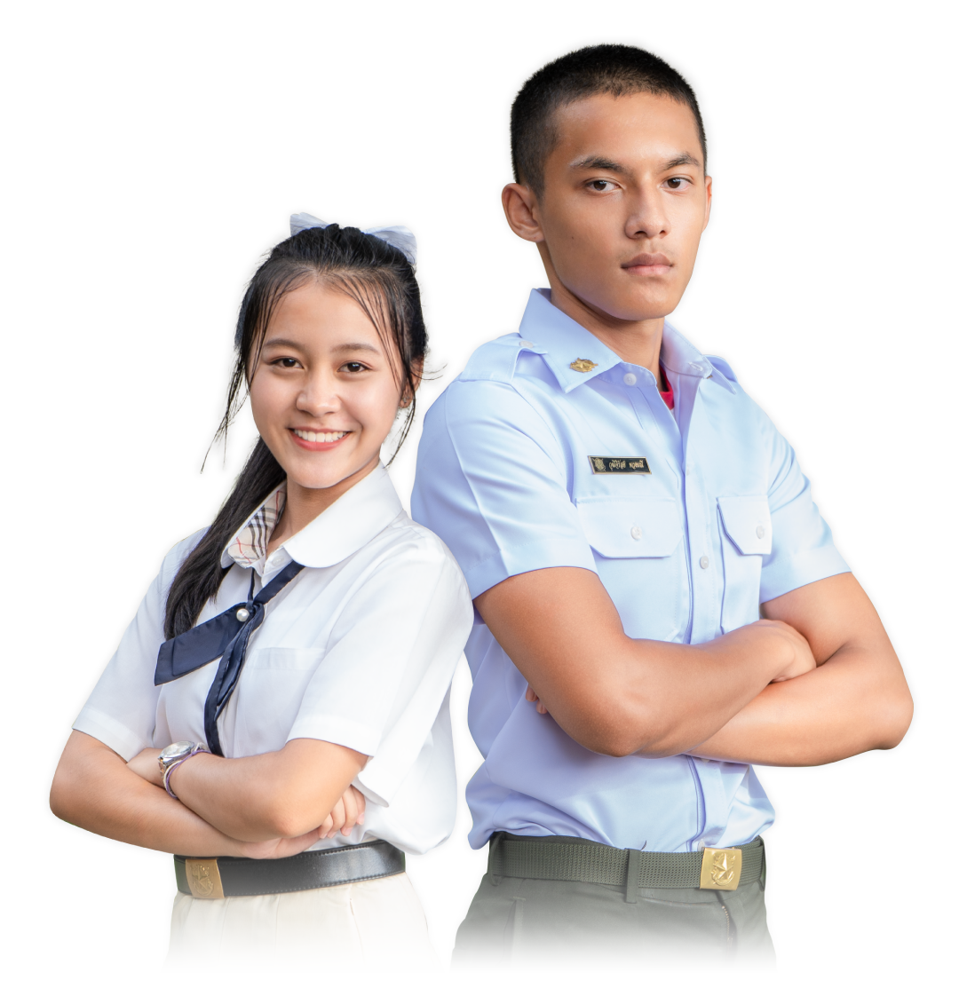นักเรียนชายหญิงในชุดนักเรียน